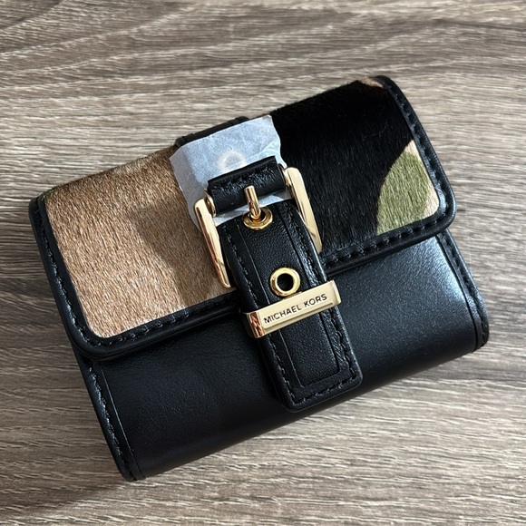 MK Colby Small Camo Print Calf Hair Tri-Fold Wallet NWT - Picture 6 of 7